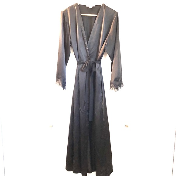 OSCAR DE LA RENTA / BLACK ROBE / SZ L - Picture 1 of 7